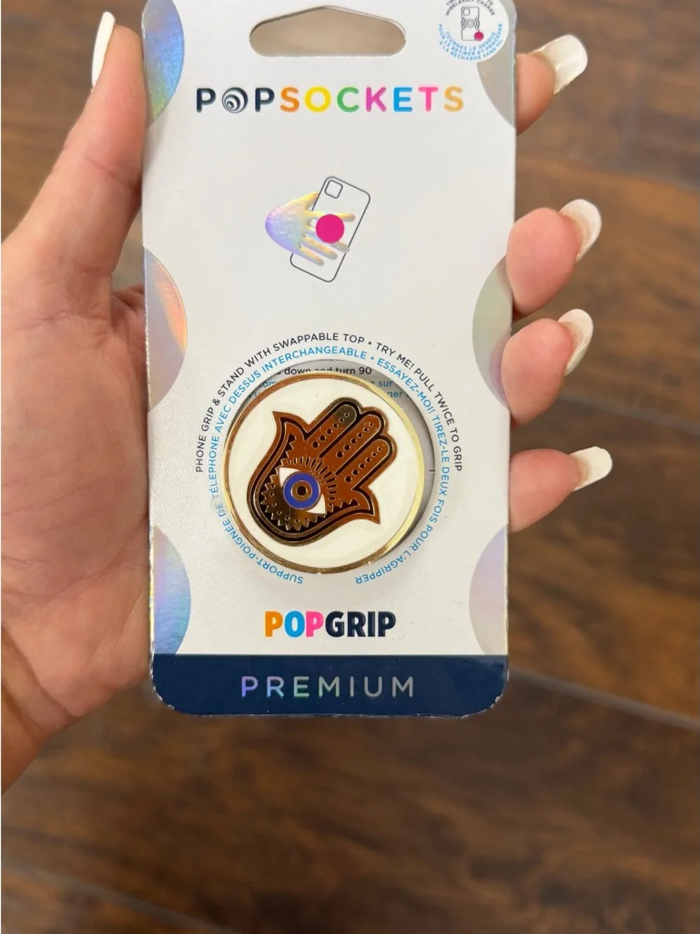 PopSocket Premium PopGrip Phone Grip Gold Hamsa Hand Evil Eye